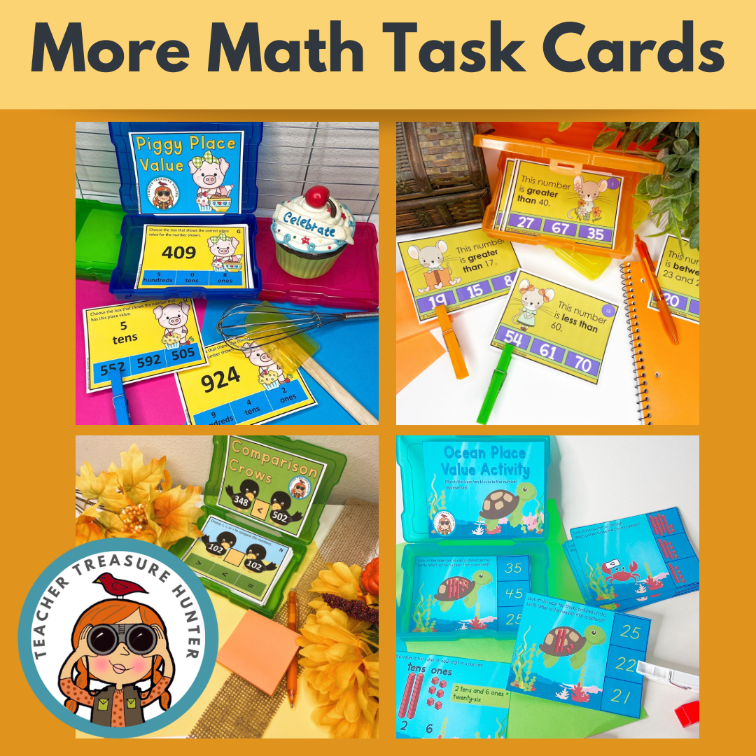 Owl About Addition math task cards for 2-digit addition with 3 or 4 numbers