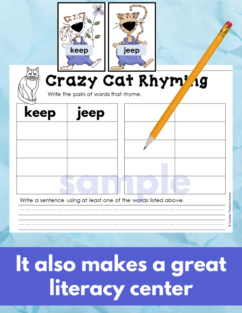 Short and long vowel Rhyming words game 1st grade | Cool Cats Rhyming Game