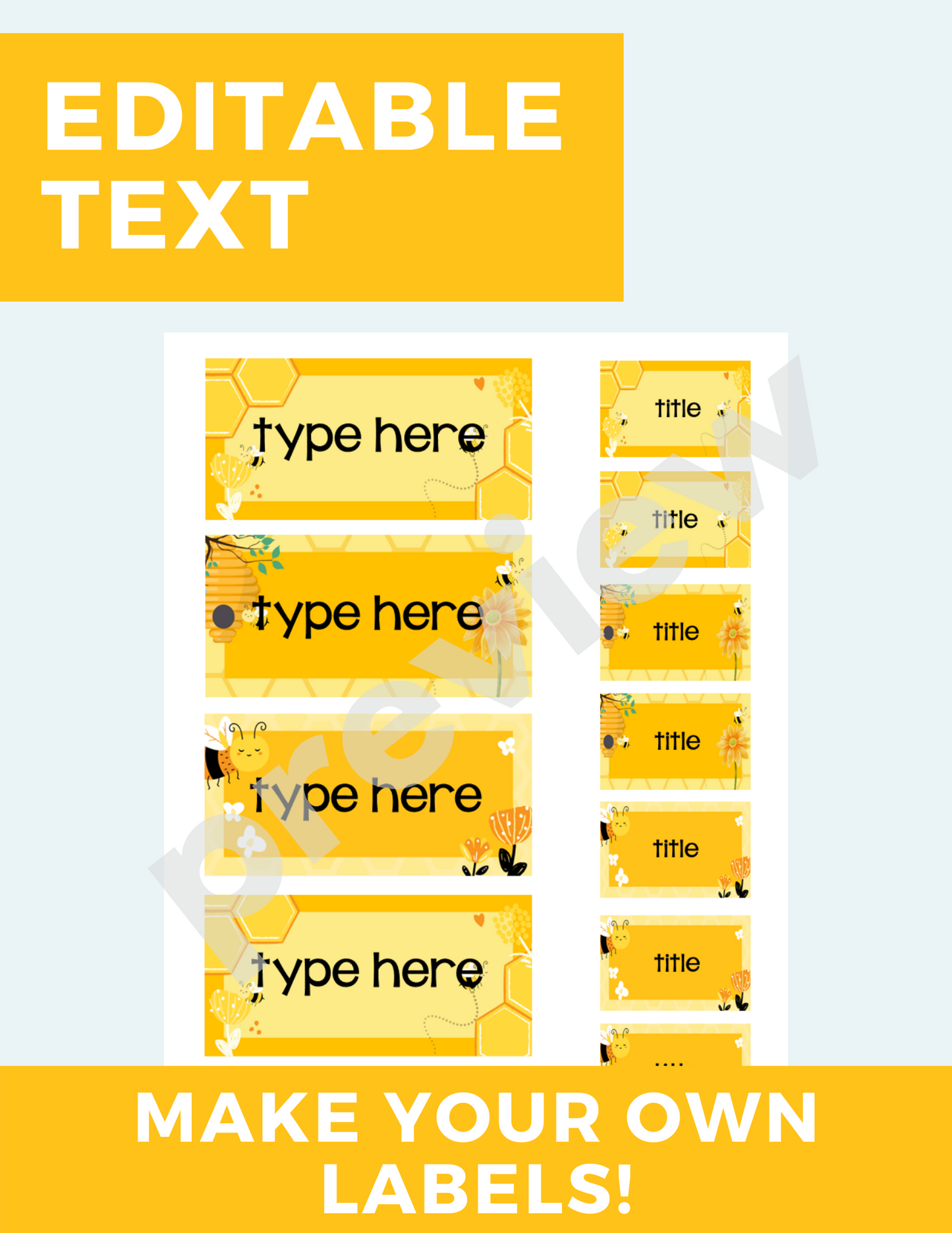 Bee themed Teacher Toolbox for organizing small supplies