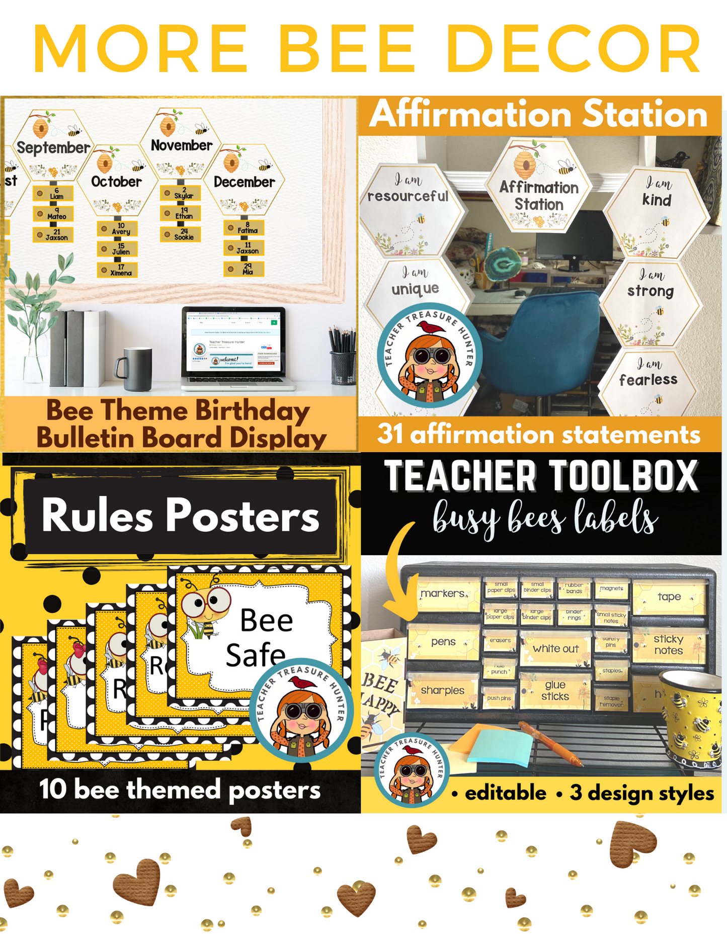 Bee Water Bottle labels for back to school, orientation, open house