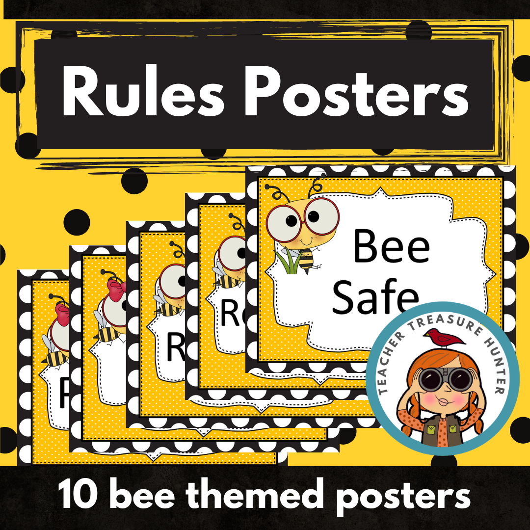 Busy Bees classroom decor | Rules Posters