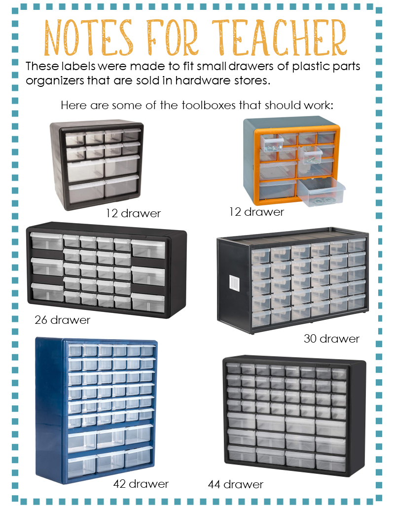 Bee themed Teacher Toolbox for organizing small supplies