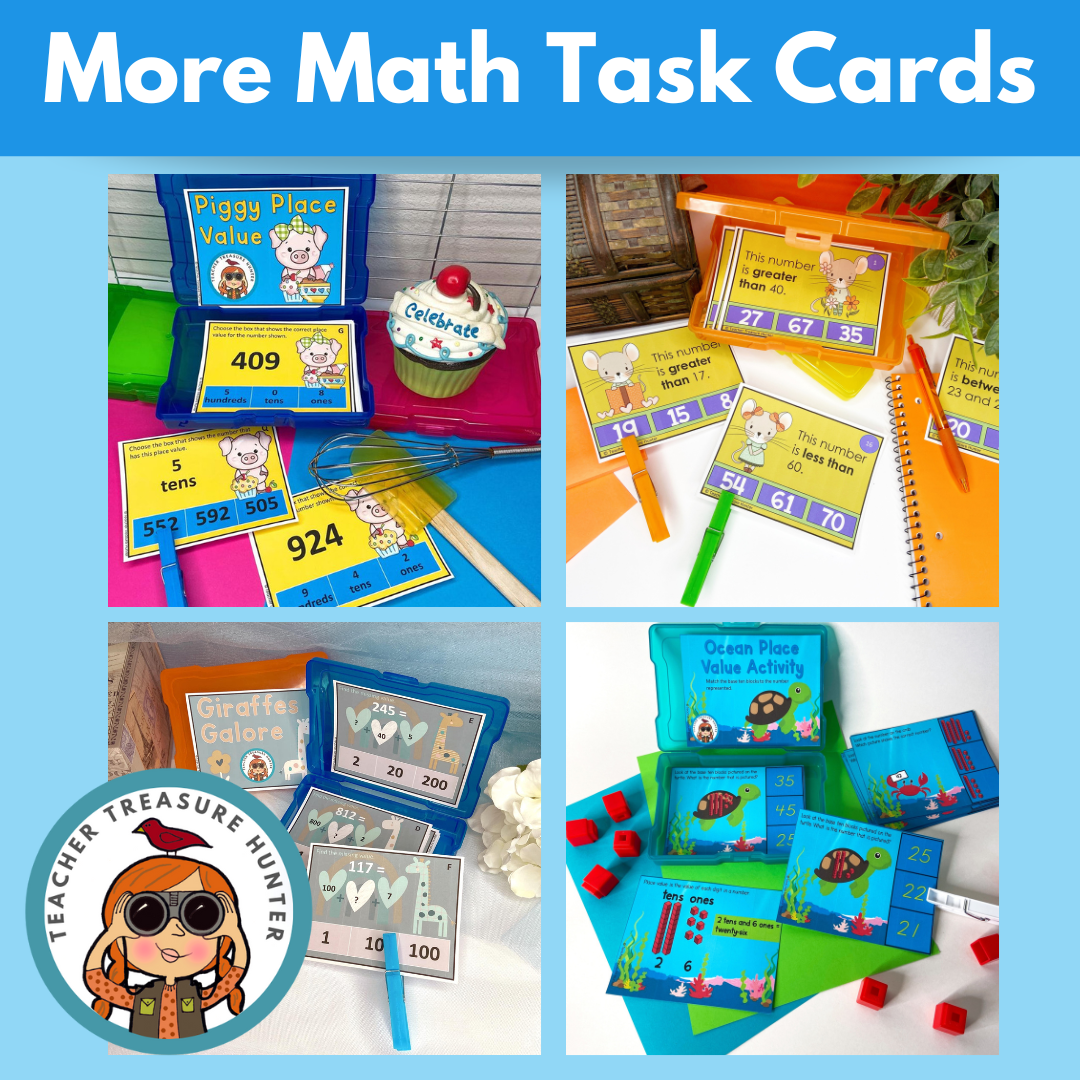 Comparison Crows math task cards for comparing 3-digit numbers