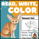 Fennec Fox Read Write Color teaching resource