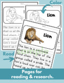 Lion Read Write Color teaching resource