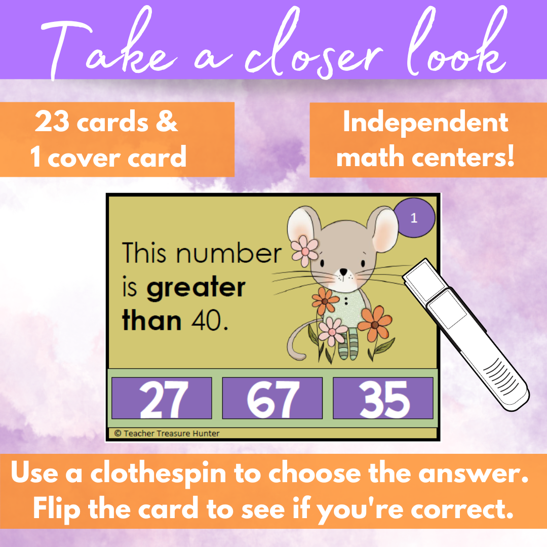 Mouse Math Task cards for 2nd grade