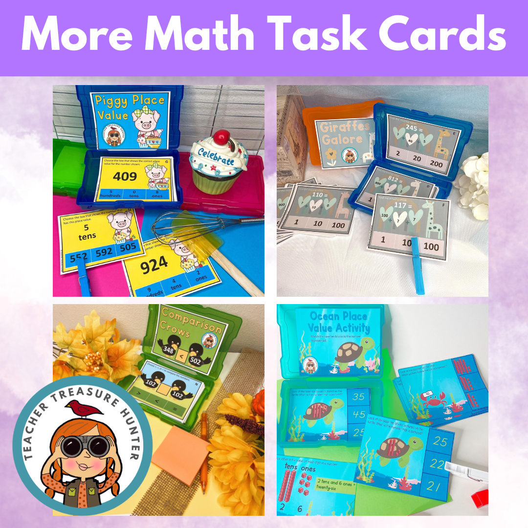 Mouse Math Task cards for 2nd grade