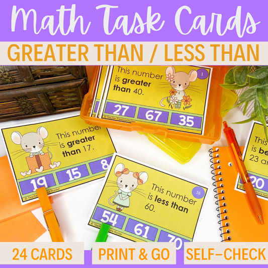 Mouse Math Task cards for 2nd grade