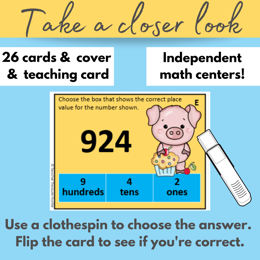 Piggy Place Value math task cards