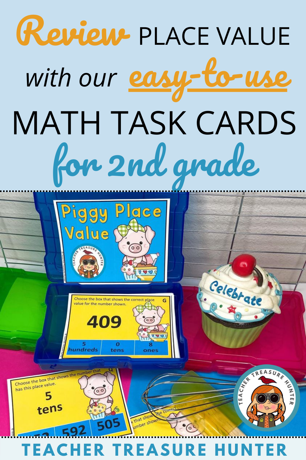 Review place value with our easy-to-use math task cards for 2nd grade